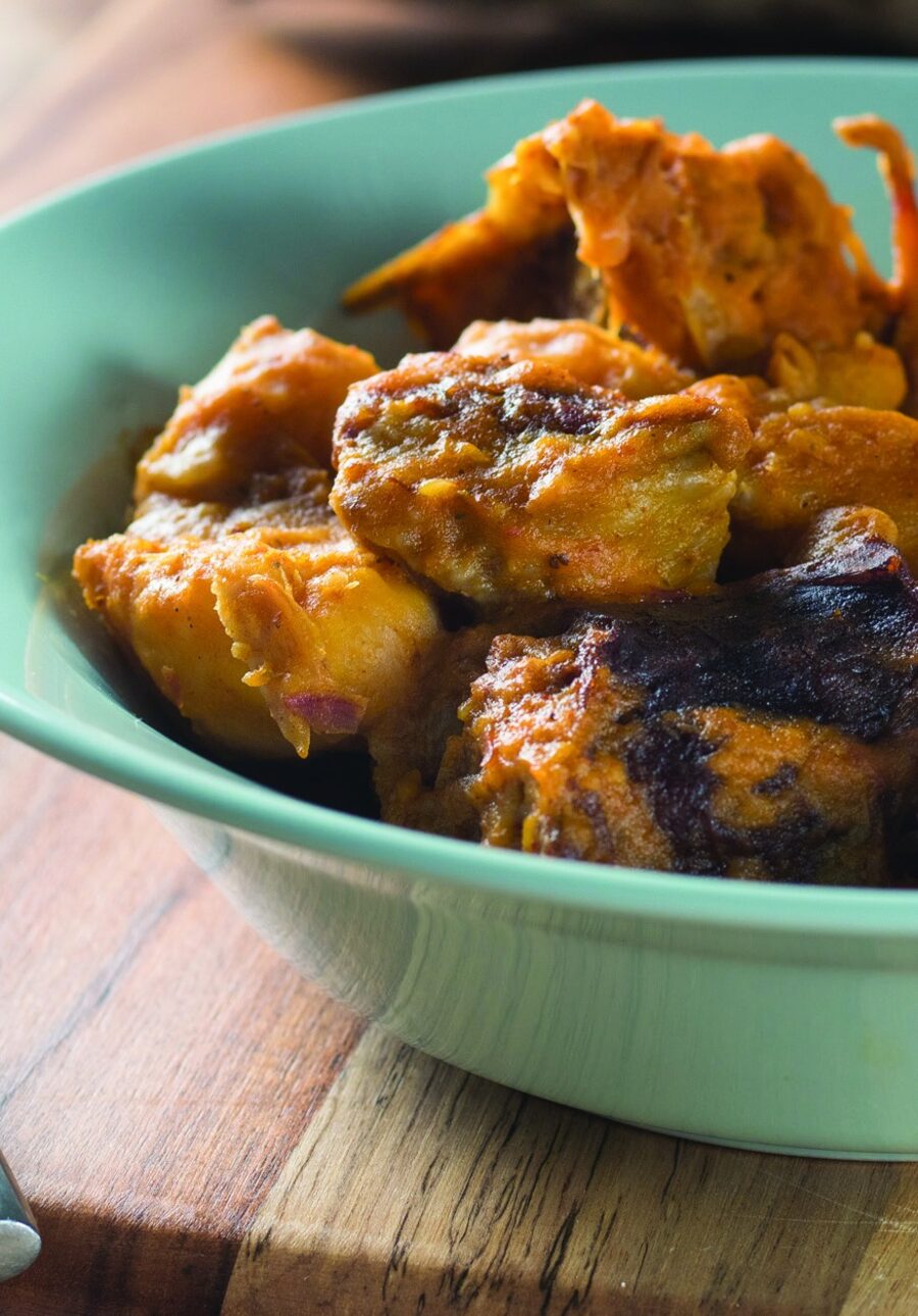 Liberian chicken and okra dish